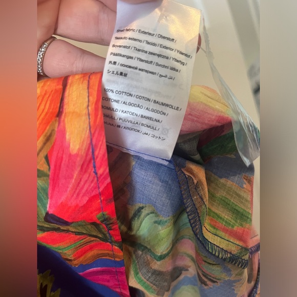 Farm Rio Blue Bananamix Puff Sleeve Midi Dress - Picture 5 of 8